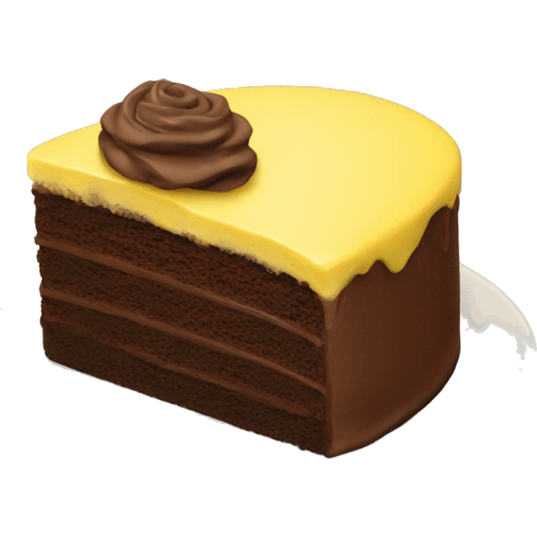 Chocolate cake with yellow frosting emoji