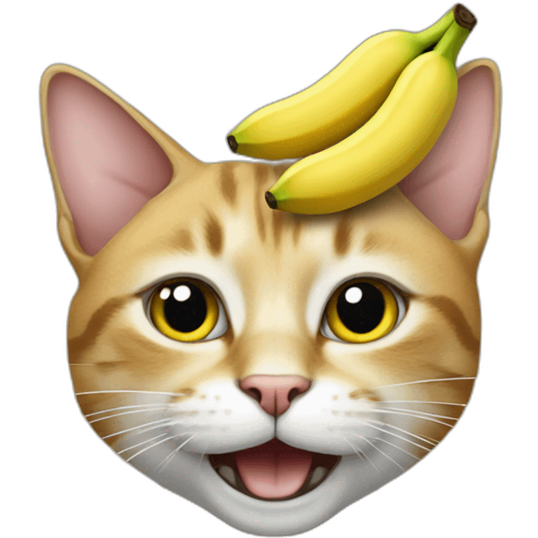 Cat being a banana emoji