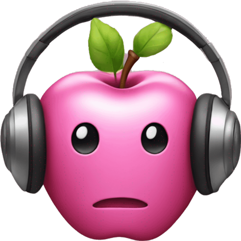 pink apple headphones emoji