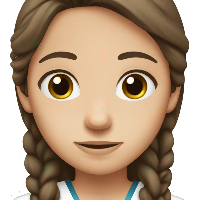 Cute Brunette long hair, doctor, fair skin, black eye color emoji