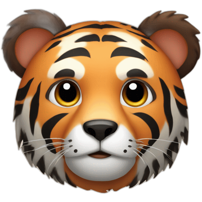 cute bear with floppy ears and tiger stripes emoji