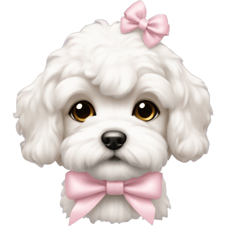 schichon puppy with pale pink bow emoji