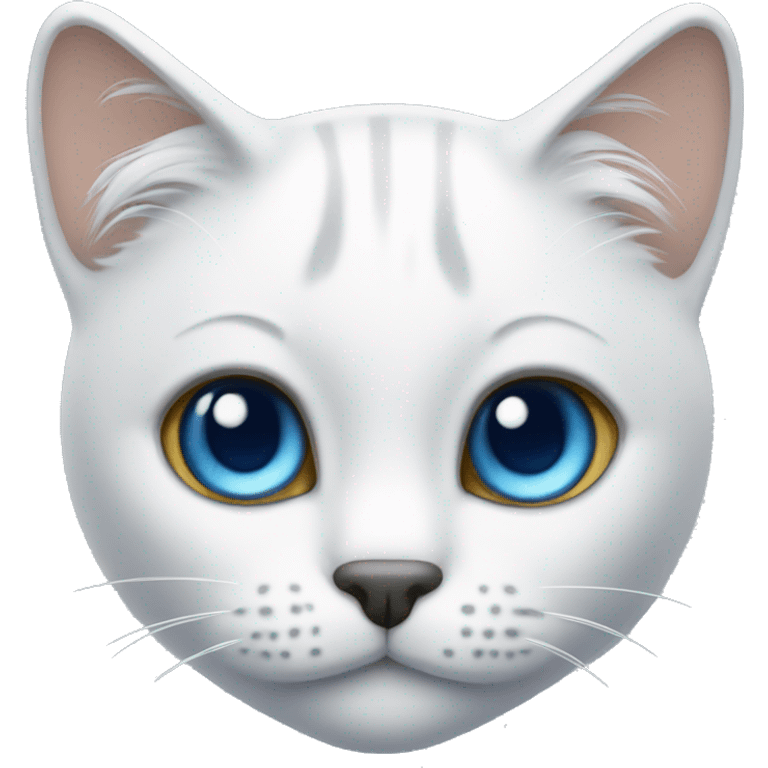 Gato blanco con ojos azules emoji