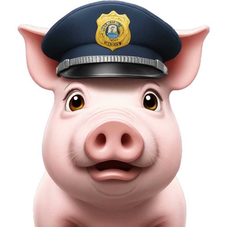 Pig wearing cop hat emoji