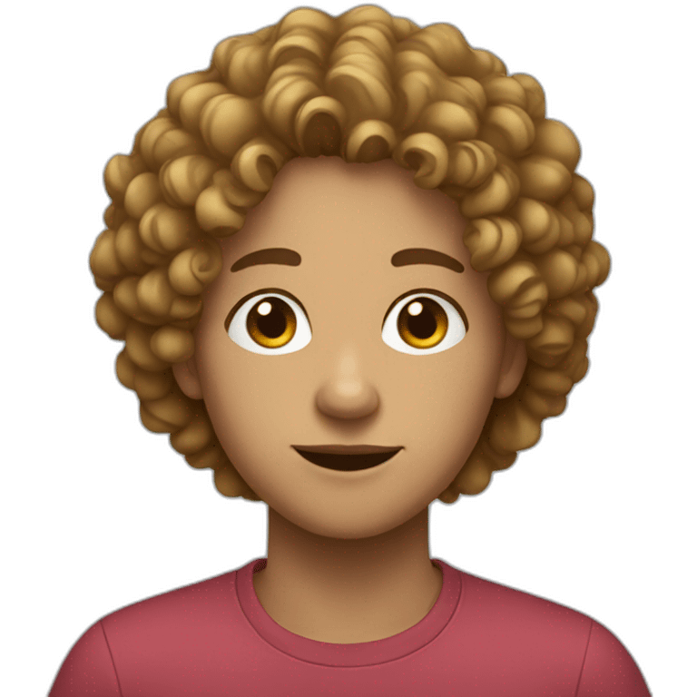 Teenager with curly hair emoji