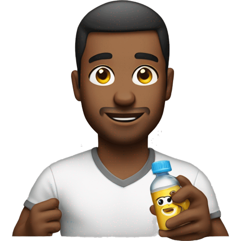 guy hold baby oil emoji