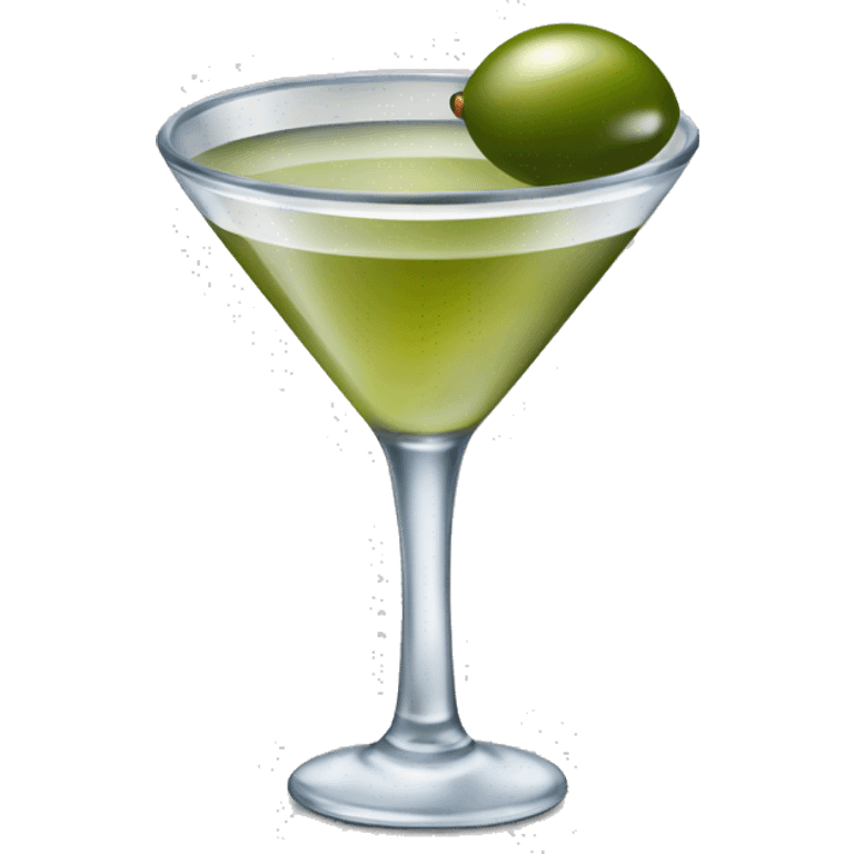 martini cocktail garnished with a small olive on a stick emoji