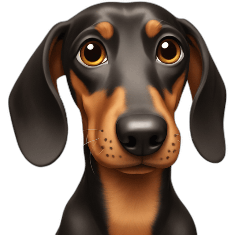 Dog head reality dachshund Looks to the left emoji