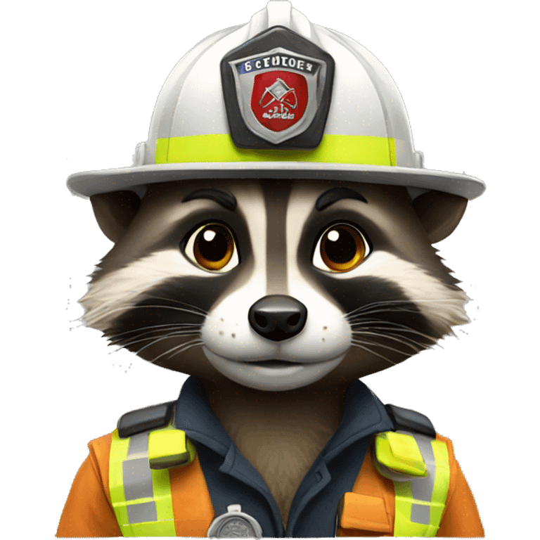 Raccoon firefighter emoji