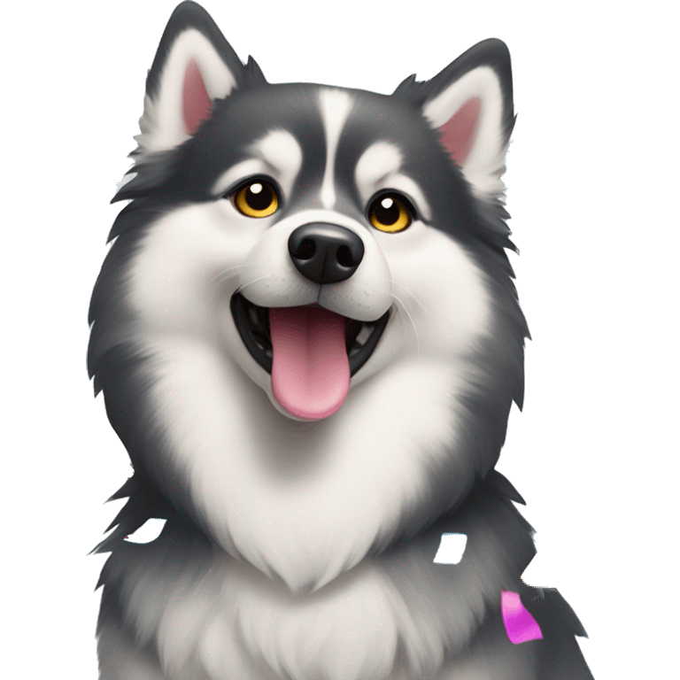 pomsky with confetti emoji