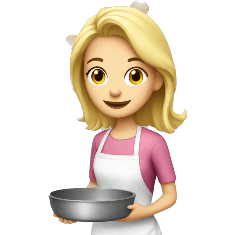 Blonde girl baking emoji