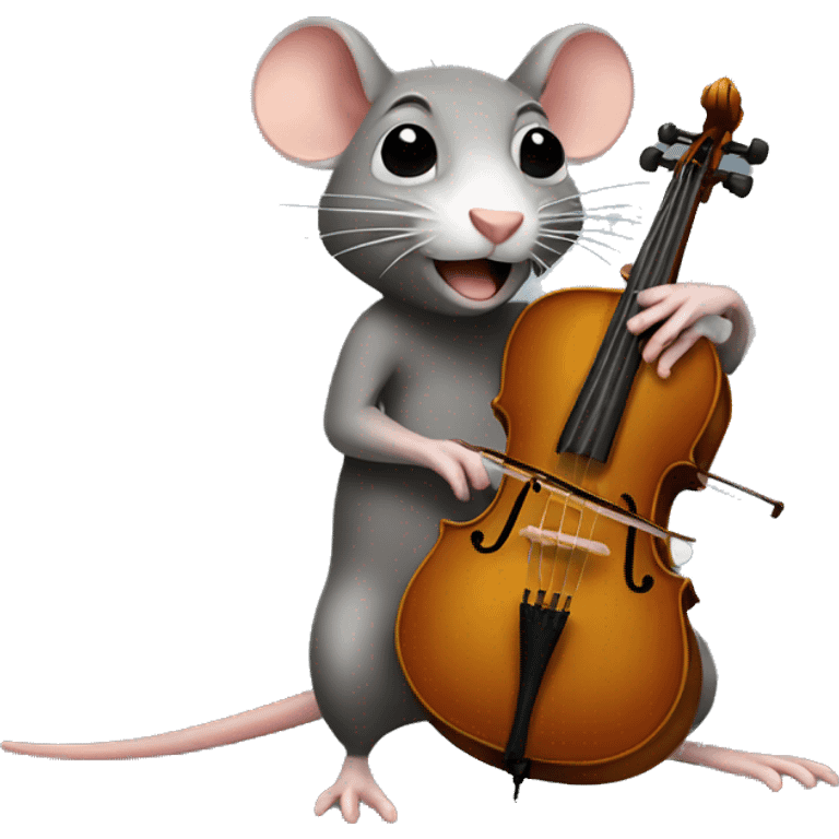 rat playing cello  emoji