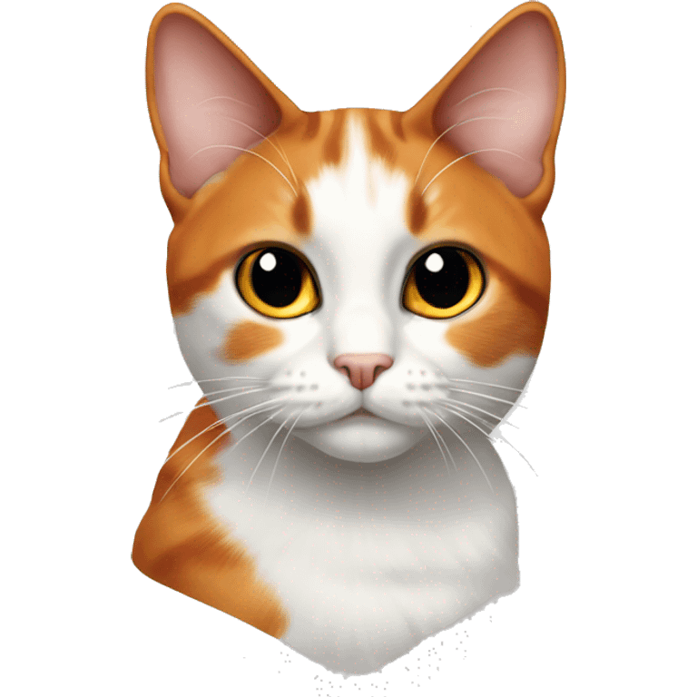 realistic orange white and black calico cat with slit pupils emoji