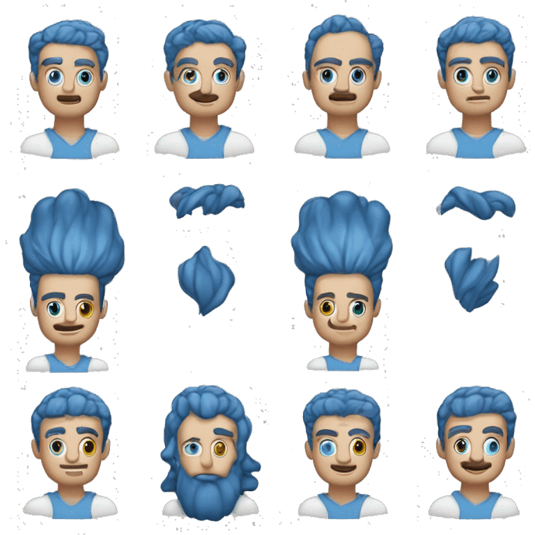 alter mann mit blauem haarnetz und drei-tage-bart emoji