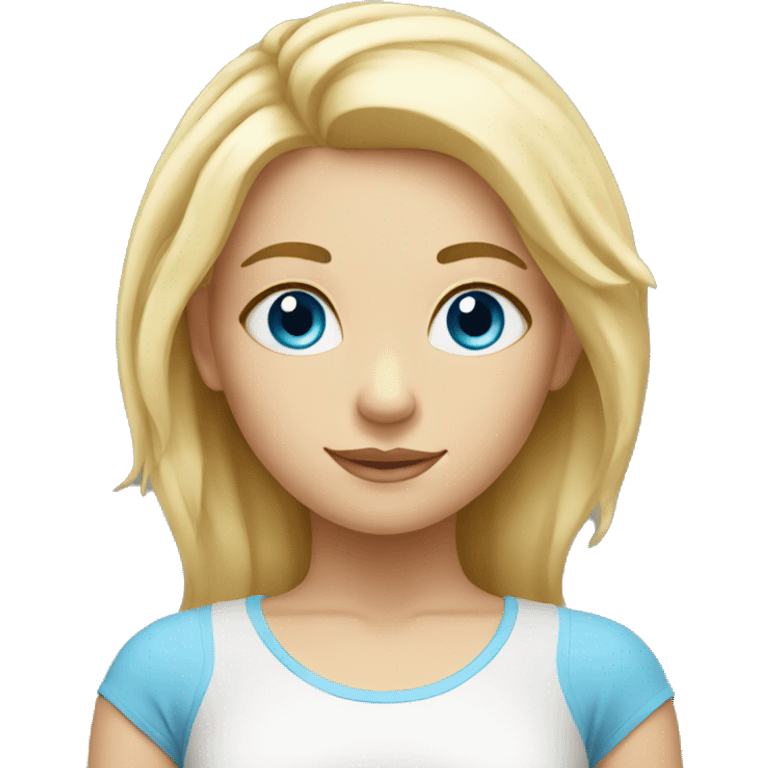 blonde yoga girl with blue eyes emoji