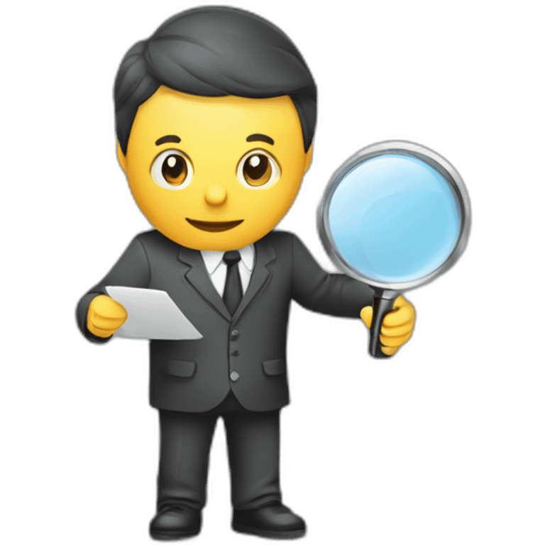 IT auditor inspecting server with magnifying glass emoji