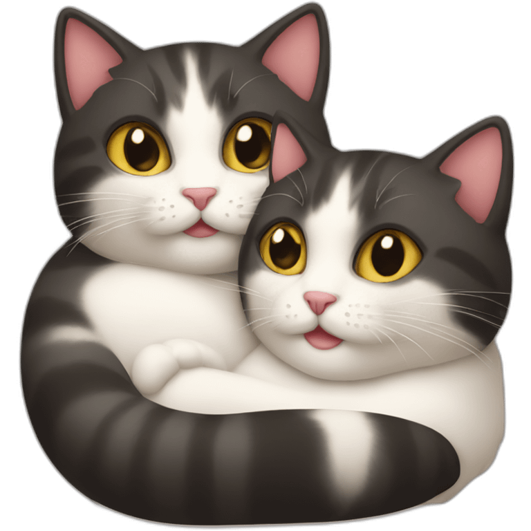 two cats cuddling emoji