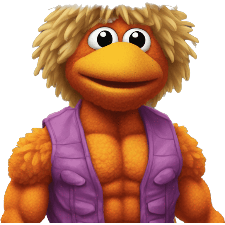 Attractive Detailed image of  fraggle rocks hot muscle trainer sunset colored emoji