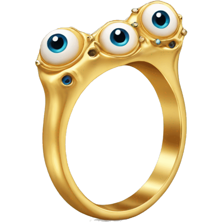 thin gold ring studded with eyeballs emoji