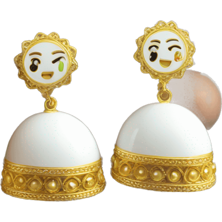 White Jhumka earrings  emoji