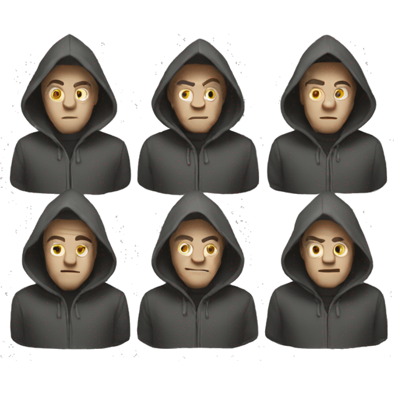 group of hooded men emoji