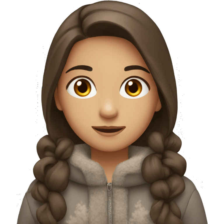 winter, christmas, hispanic, long brown hair, girl, brown eyes, child emoji