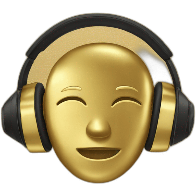 Solid gold headphones emoji