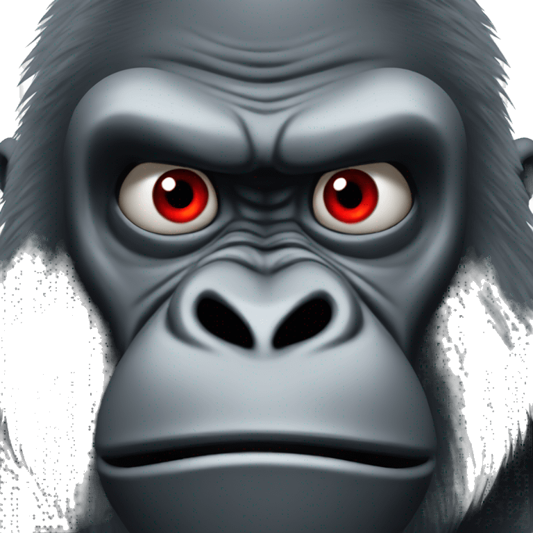 A gorilla with Red eyes and angry face  emoji