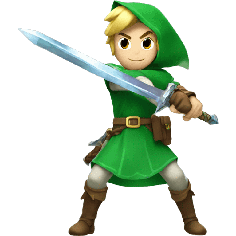 link swinging master sword  green outfit emoji