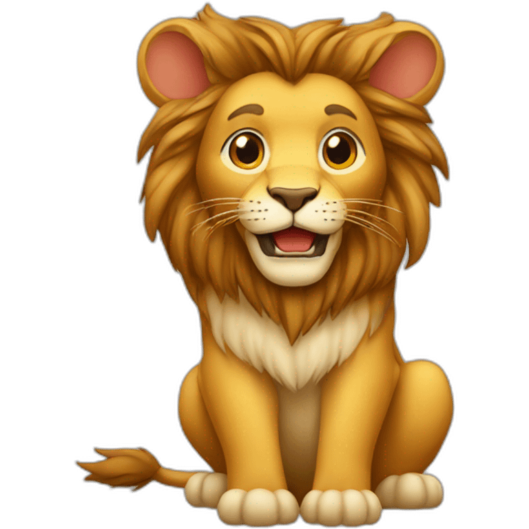 Lion sur un lapin emoji