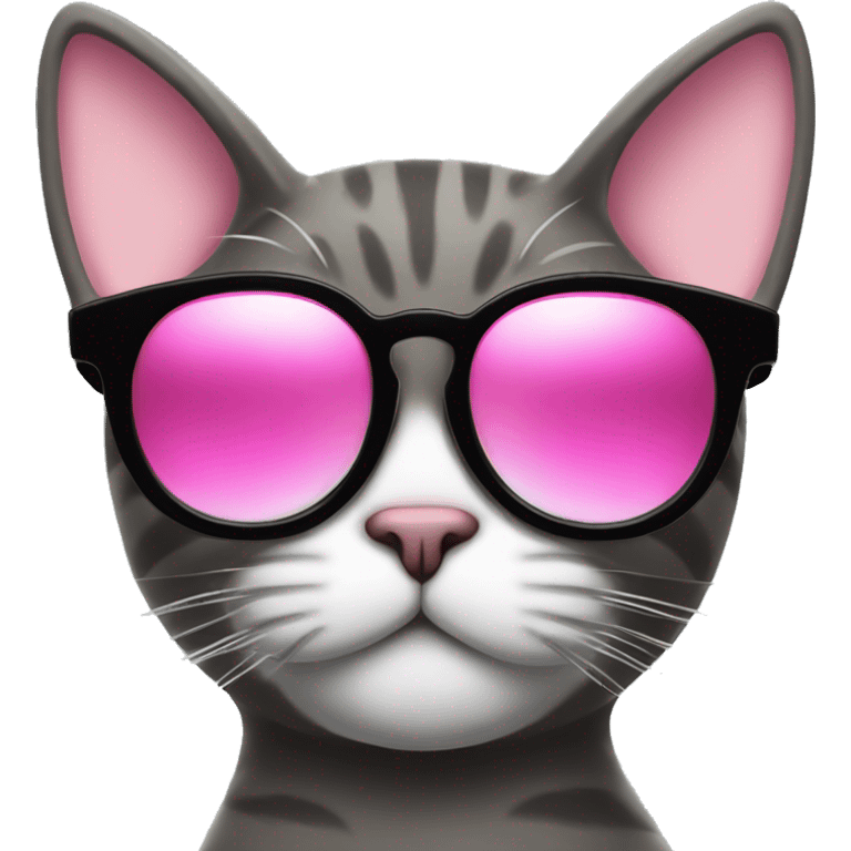 Cat with a pink hate n star sunglasses  emoji