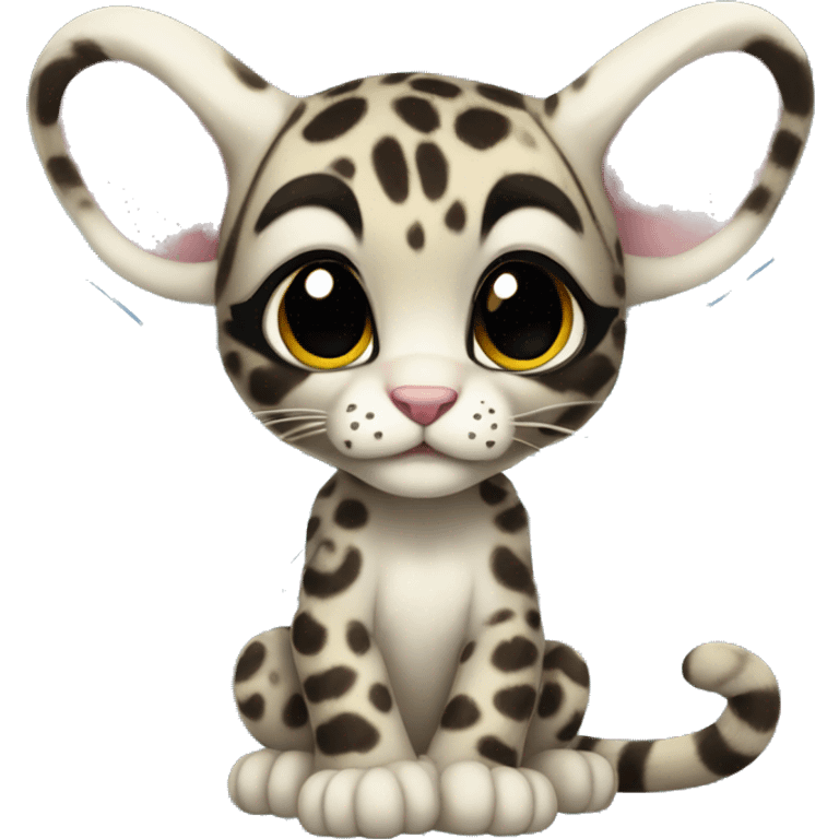 Baby clouded leopard with fairy wings emoji