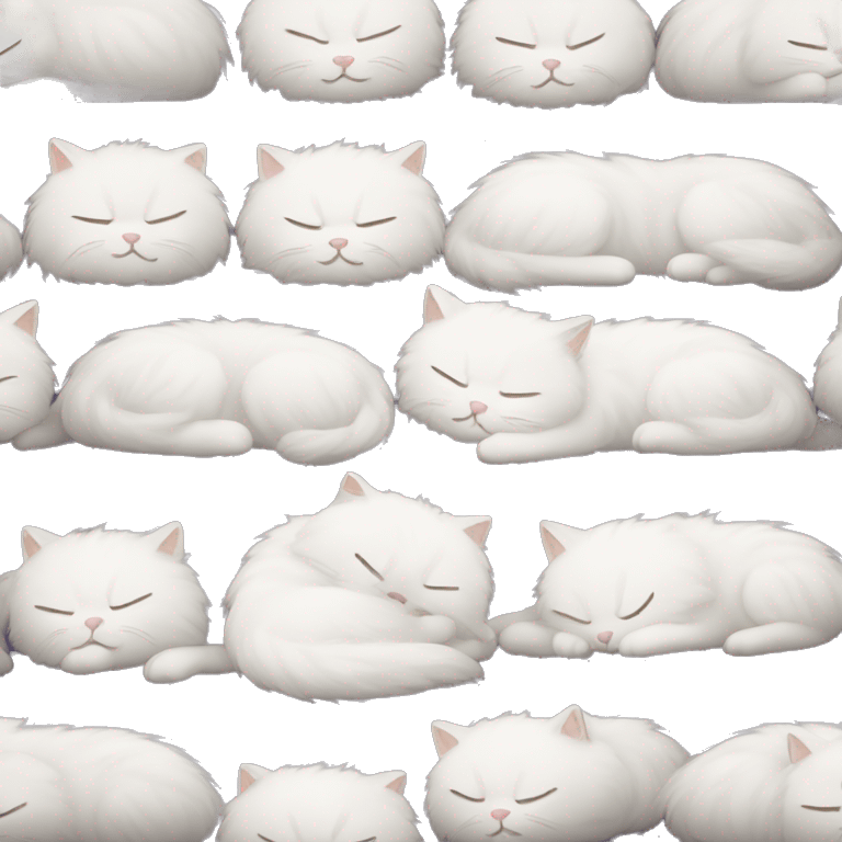 sleeping white fluffy cat emoji