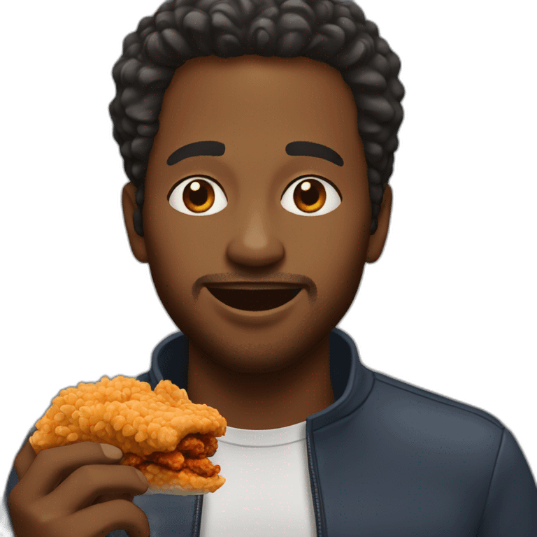 Black man eating fried chicken emoji