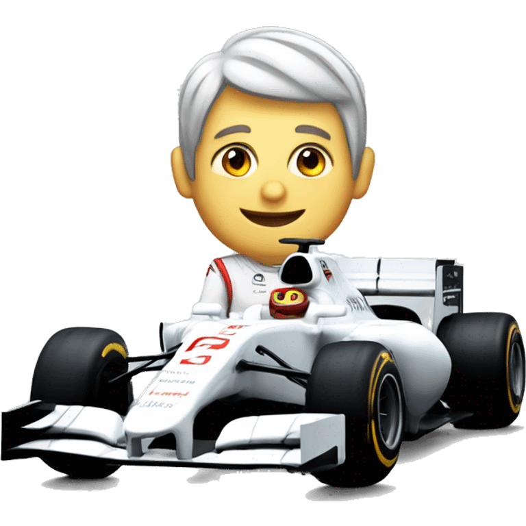 f1 car with irch guy emoji