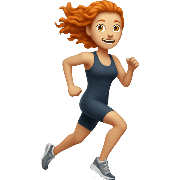 Ginger woman running emoji