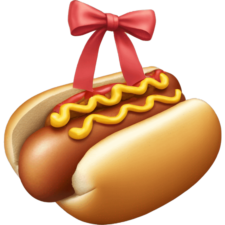 Big hot dog with a bow on it emoji