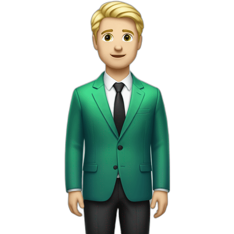 white-guy-in-gradient-green-blue-suit-with-blonde-hair-and-black-eyes-standing-with-black-shoes emoji