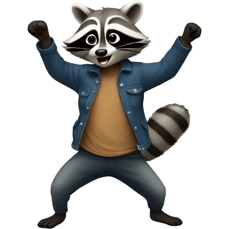 Raccoon dancing emoji