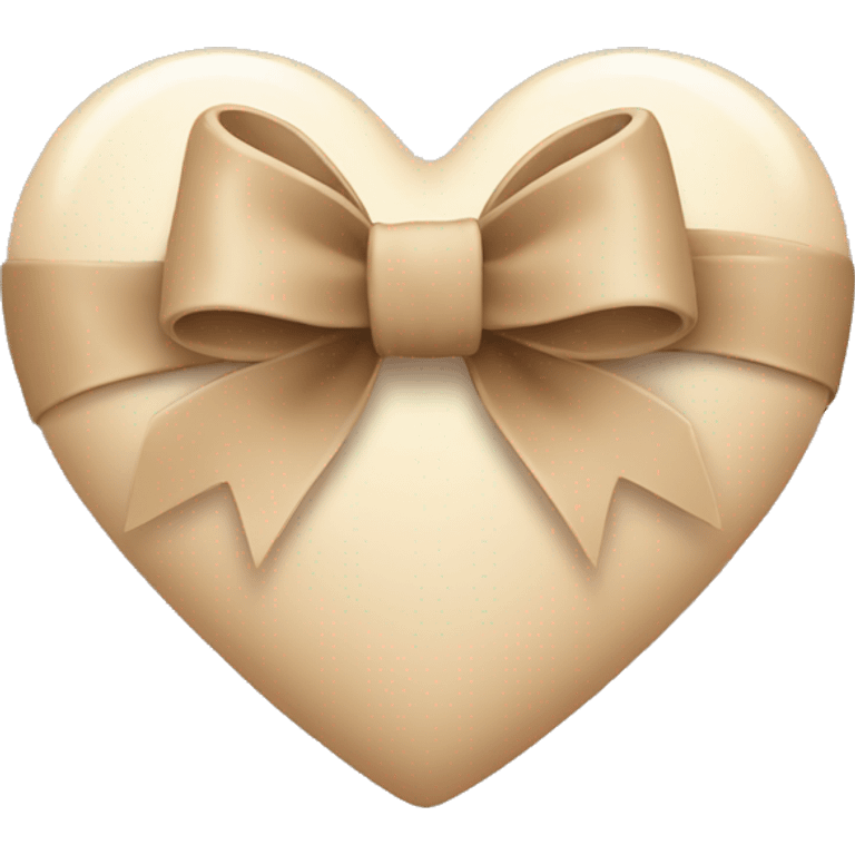 Beige heart with bow  emoji