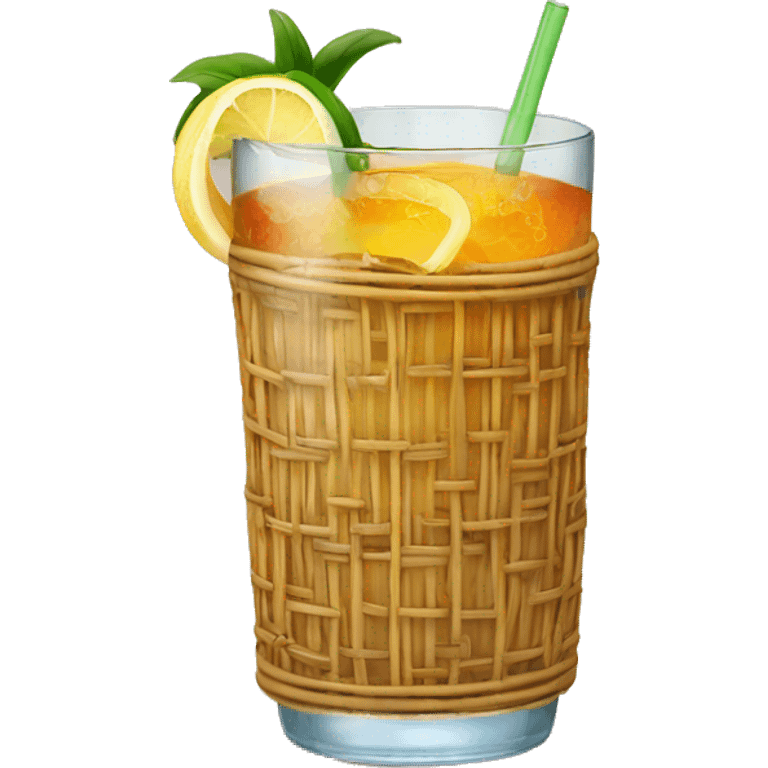 Drink in a rattan covered glass emoji