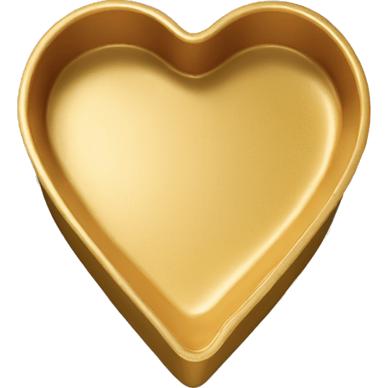 Realistic flat gold heart shaped cake pan emoji