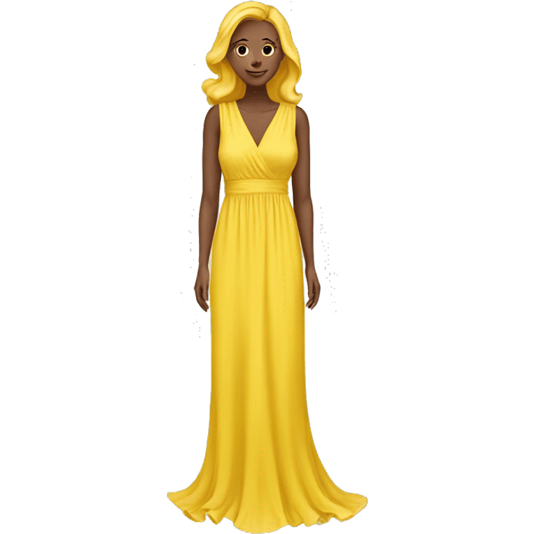 yellow chiffon maxi dress isolated   emoji