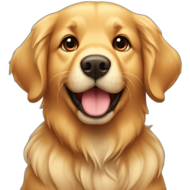 cute golden retriever seated emoji