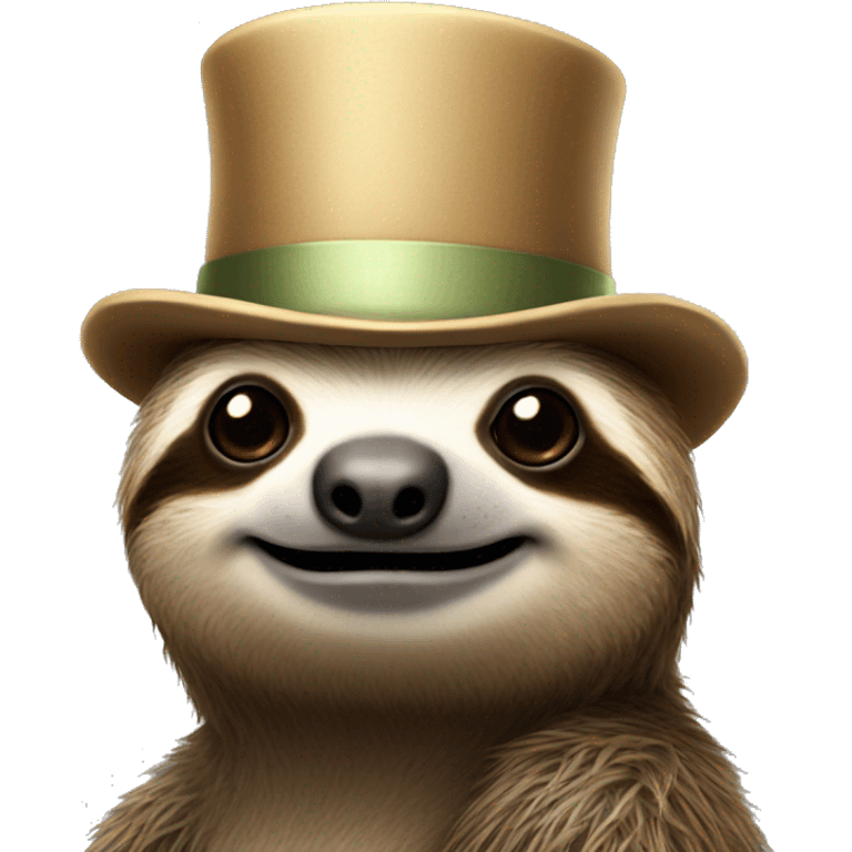 sloth with a tophat emoji