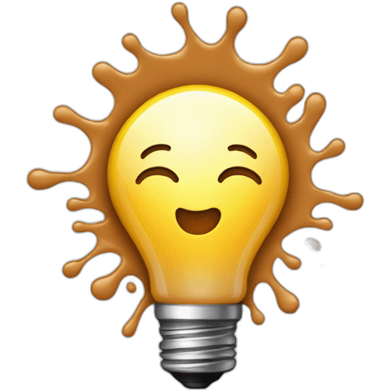 light bulb icon, with coffee splashes around emoji