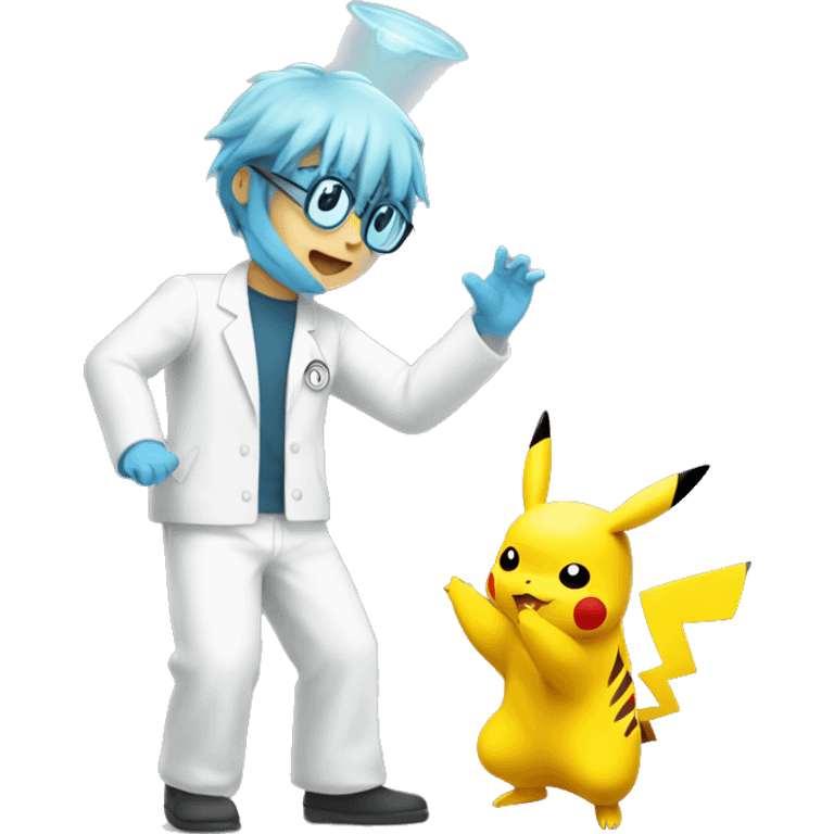 pikachu dancing with a scienti emoji