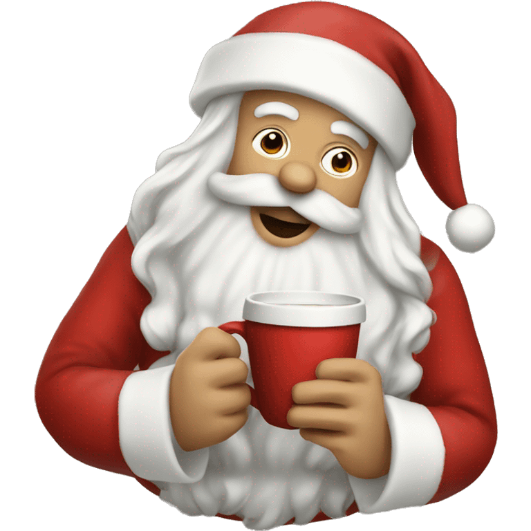 Santa Claus drinking coffee emoji