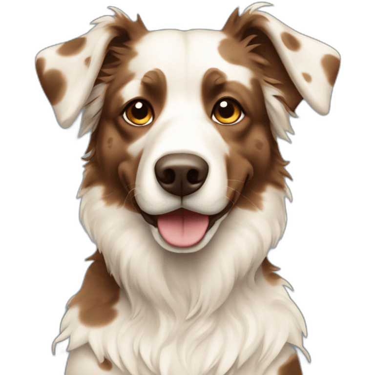 cream and brown spotted aussie dog emoji