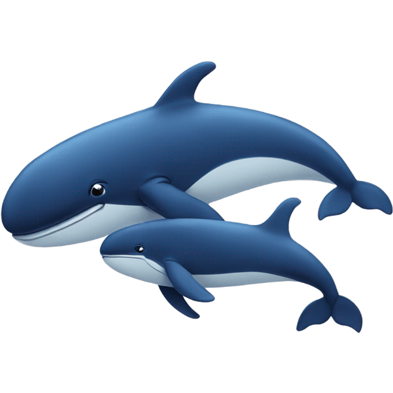 A whale and her calf swimming emoji